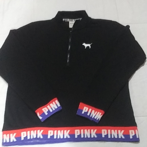 Victoria's Secret Pink Half Zip Sweat Shirt - Picture 1 of 4